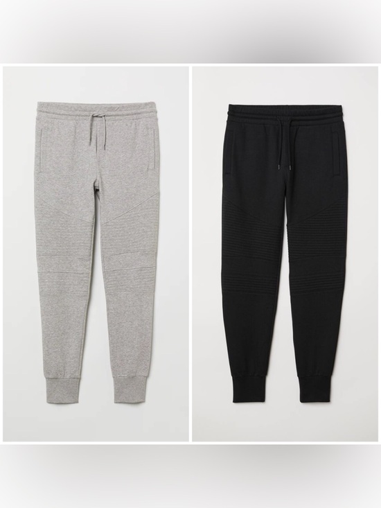 H&M Other - 2 FOR 1: H&M Men's Black AND Grey Biker Joggers with Drawstring Waist! Size XL.